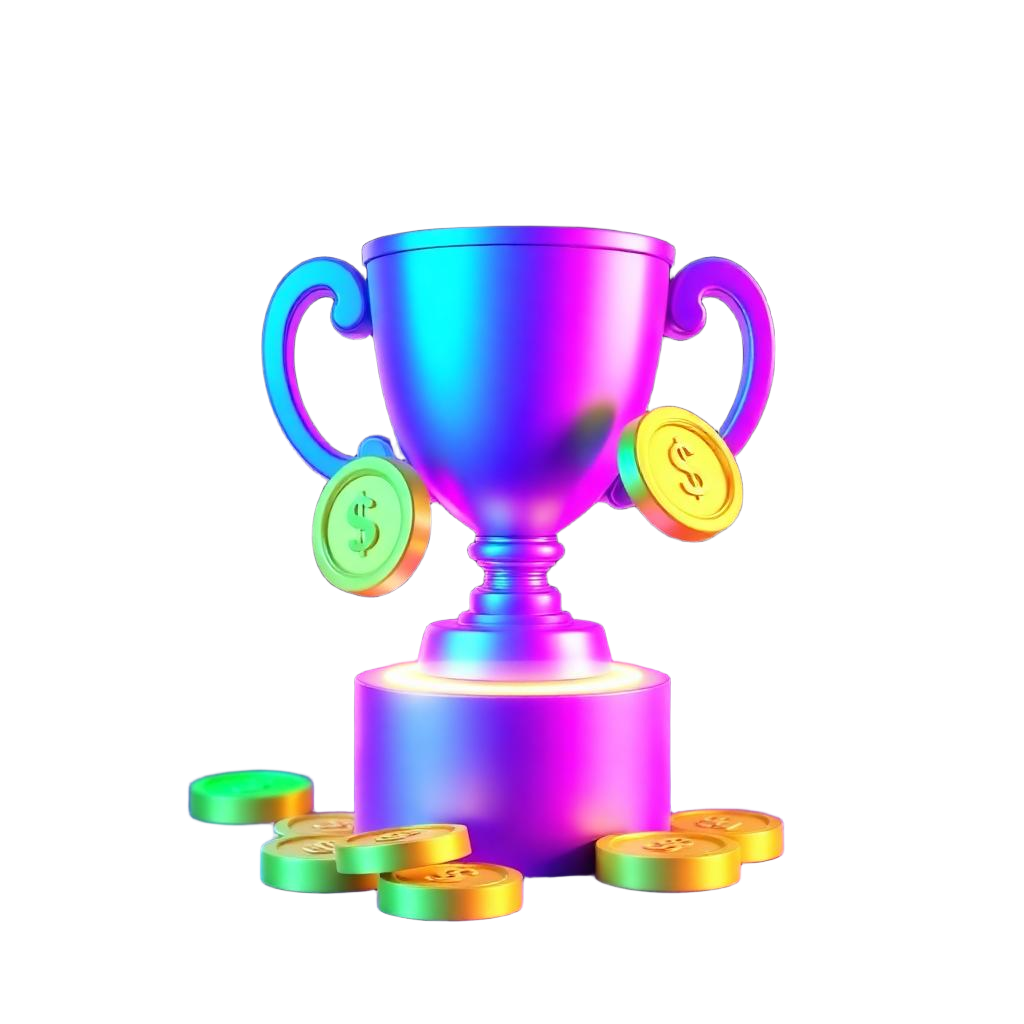 TestArena trophy with coins
